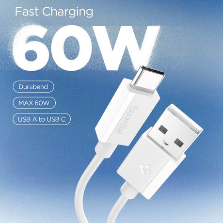 Cablu USB–USB-C Spigen, 60 W, 1 m, alb