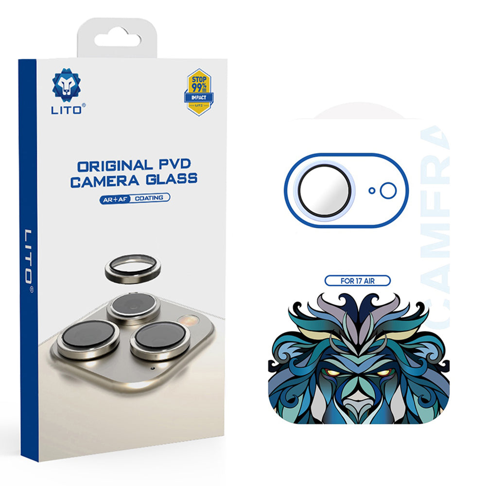 Folie de protectie Lito Titanium AR Camera Glass compatibil cu iPhone 17 Air, Albastru Deschis