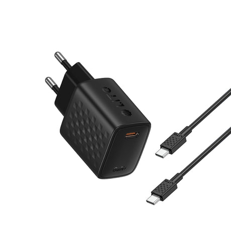 Incarcator Lito (LC17T), with Type-C Cable Inluded, Type-C Output, PD30W, GaN, PC Fireproof, EU Plug, Negru