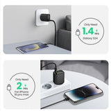Incarcator Lito (LC15T), with Type-C Cable Included, Type-C, USB Output, PD20W, GaN, PC Fireproof, EU Plug, Negru