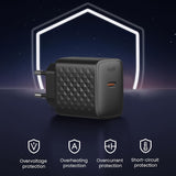 Incarcator Lito (LC13), Type-C, PD20W, GaN, PC Fireproof, EU Plug, Negru
