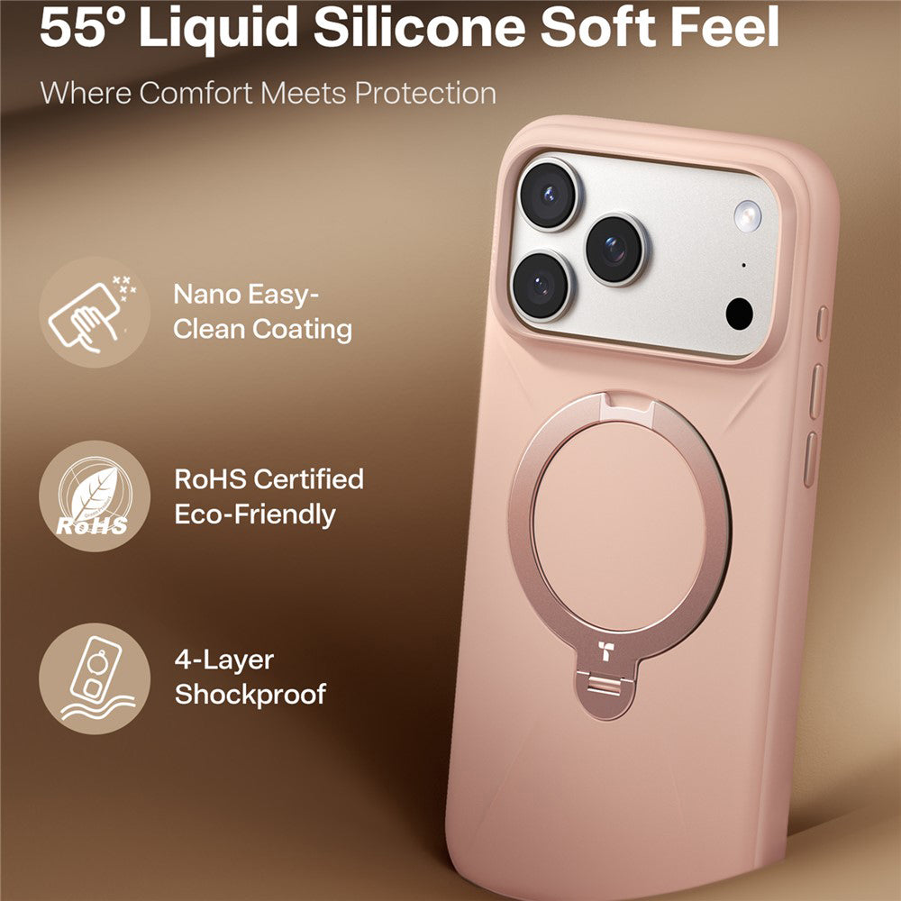 Husa de protectie Torras QPRO Silicone Series compatibil cu iPhone 17 Pro, Roz