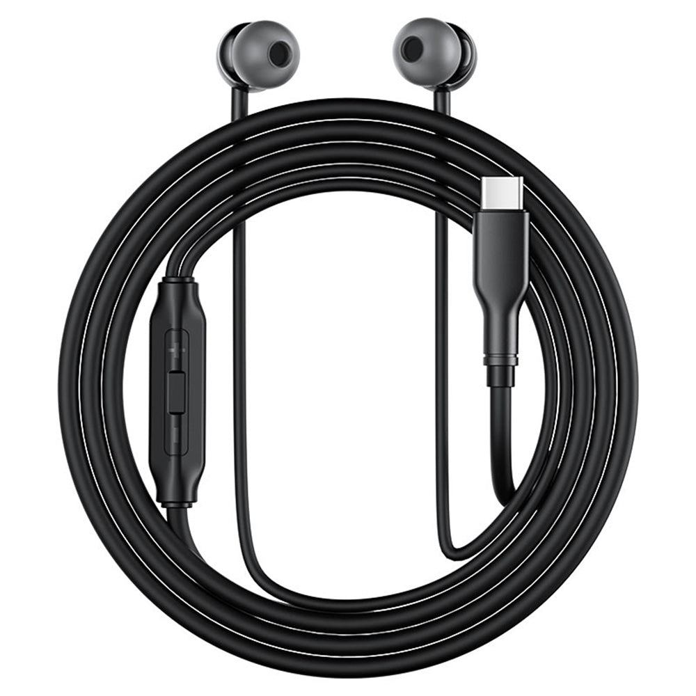 Casti Acefast Wired Earphones (L8), Type-C, In-ear Design, with Microphone, Control Remote, Flexible, Silicone, 1.2m, Negru