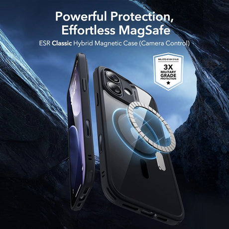 Folie de protectie ESR Classic Hybrid HaloLock compatibil cu iPhone 17, Transparent Black