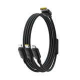 Cablu Baseus Silky (P10377705123-00), Fast Charge, USB to USB-C, Lightning, Micro-USB, 100W, 480Mbps, 1.5m, Negru