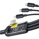 Cablu Baseus Silky (P10377705123-00), Fast Charge, USB to USB-C, Lightning, Micro-USB, 100W, 480Mbps, 1.5m, Negru
