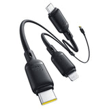 Cablu Baseus Silky (P10377705123-00), Fast Charge, USB to USB-C, Lightning, Micro-USB, 100W, 480Mbps, 1.5m, Negru