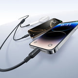 Cablu Baseus Silky (P10377705123-00), Fast Charge, USB to USB-C, Lightning, Micro-USB, 100W, 480Mbps, 1.5m, Negru