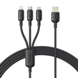 Cablu Baseus Silky (P10377705123-00), Fast Charge, USB to USB-C, Lightning, Micro-USB, 100W, 480Mbps, 1.5m, Negru