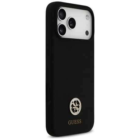 Husa de protectie Guess Silicone Logo Strass 4G MagSafe (GUHMP17XM4DGPK) compatibil cu iPhone 17 Pro Max, Negru