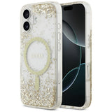 Husa de protectie Guess Resin Bottom Glitter MagSafe (GUHMP17SRGRGED) compatibil cu iPhone 17, Auriu