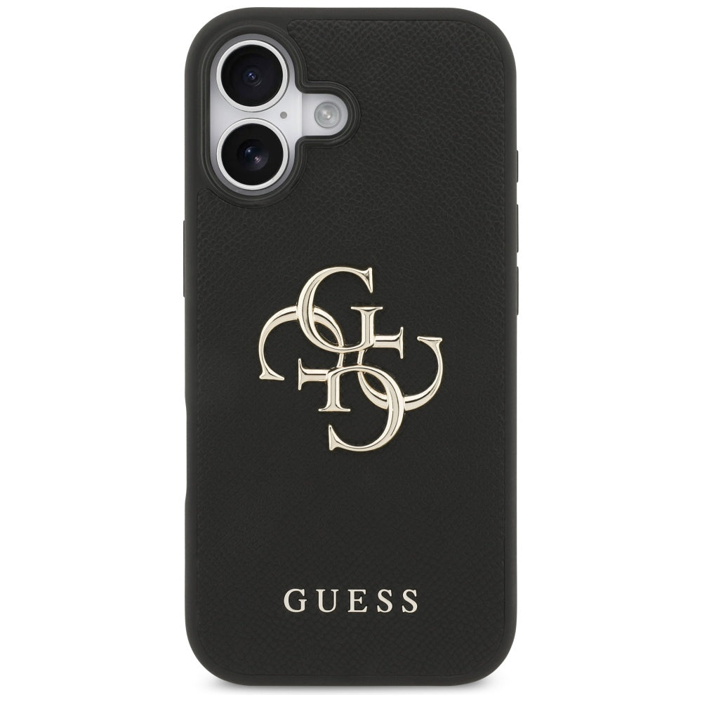 Husa de protectie Guess Hardcase 4G Grained Big and Classic Logo (GUHCP17SPGT4MBK) compatibil cu iPhone 17, Negru