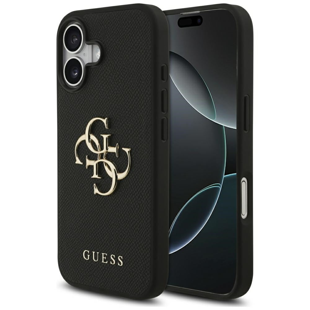 Husa de protectie Guess Hardcase 4G Grained Big and Classic Logo (GUHCP17SPGT4MBK) compatibil cu iPhone 17, Negru