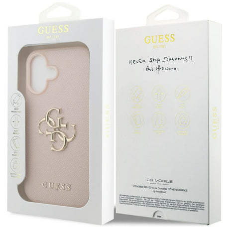 Husa de protectie Guess Hardcase 4G Grained Big and Classic Logo (GUHCP17SPGT4MBP) compatibil cu iPhone 17, Roz