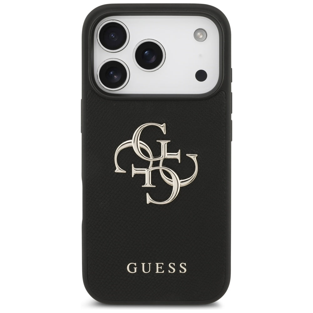 Husa de protectie Guess Hardcase 4G Grained Big and Classic Logo (GUHCP17LPGT4MBK) compatibil cu iPhone 17 Pro, Negru