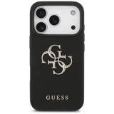 Husa de protectie Guess Hardcase 4G Grained Big and Classic Logo (GUHCP17LPGT4MBK) compatibil cu iPhone 17 Pro, Negru