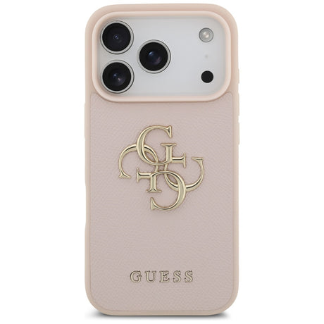 Husa de protectie Guess Hardcase 4G Grained Big and Classic Logo (GUHCP17LPGT4MBP) compatibil cu iPhone 17 Pro, Roz