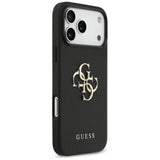 Husa de protectie Guess Hardcase 4G Grained Big and Classic Logo (GUHCP17XPGT4MBK) compatibil cu iPhone 17 Pro Max, Negru