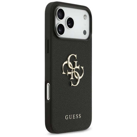 Husa de protectie Guess Hardcase 4G Grained Big and Classic Logo (GUHCP17XPGT4MBK) compatibil cu iPhone 17 Pro Max, Negru