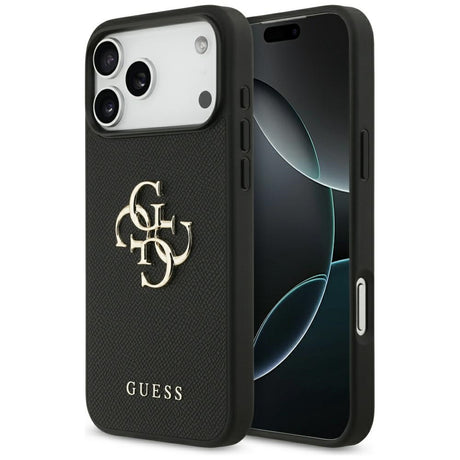 Husa de protectie Guess Hardcase 4G Grained Big and Classic Logo (GUHCP17XPGT4MBK) compatibil cu iPhone 17 Pro Max, Negru