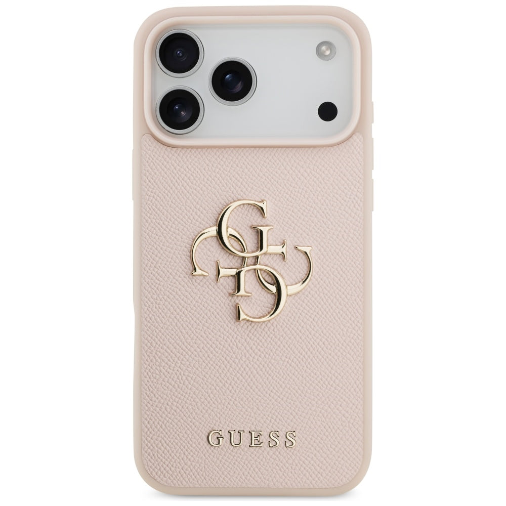 Husa de protectie Guess Hardcase 4G Grained Big and Classic Logo (GUHCP17XPGT4MBP) compatibil cu iPhone 17 Pro Max, Roz
