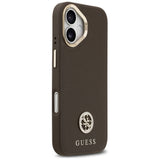 Husa de protectie Guess Grained Strass Logo MagSafe (GUHMP17SPGCRMDEW) compatibil cu iPhone 17, Maro