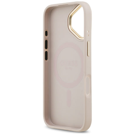 Husa de protectie Guess Peony Hot Stamp MagSafe (GUHMP17SPSAMSECP) compatibil cu iPhone 17, Roz