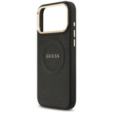 Husa de protectie Guess Peony Hot Stamp compatibil cu iPhone 17 Pro Max, Negru