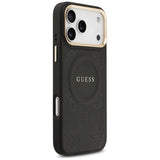 Husa de protectie Guess Peony Hot Stamp compatibil cu iPhone 17 Pro Max, Negru