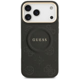 Husa de protectie Guess Peony Hot Stamp compatibil cu iPhone 17 Pro Max, Negru