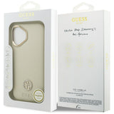 Husa de protectie Guess Grained Strass Logo MagSafe (GUHMP17SPGCRMDEE) compatibil cu iPhone 17, Bej