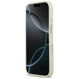 Husa de protectie Guess Grained Strass Logo MagSafe (GUHMP17SPGCRMDEE) compatibil cu iPhone 17, Bej