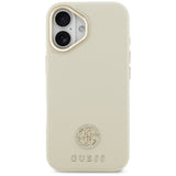 Husa de protectie Guess Grained Strass Logo MagSafe (GUHMP17SPGCRMDEE) compatibil cu iPhone 17, Bej