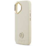 Husa de protectie Guess Grained Strass Logo MagSafe (GUHMP17SPGCRMDEE) compatibil cu iPhone 17, Bej