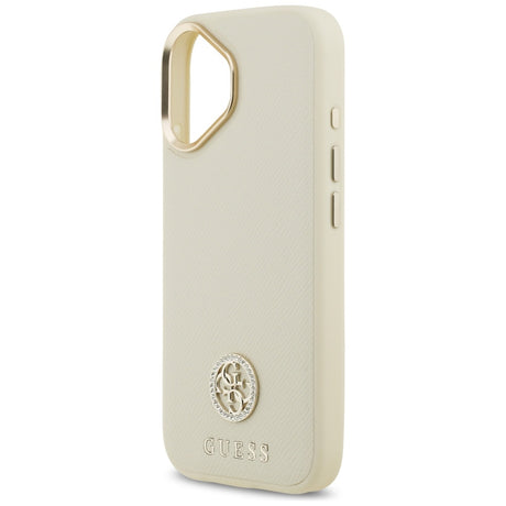 Husa de protectie Guess Grained Strass Logo MagSafe (GUHMP17SPGCRMDEE) compatibil cu iPhone 17, Bej