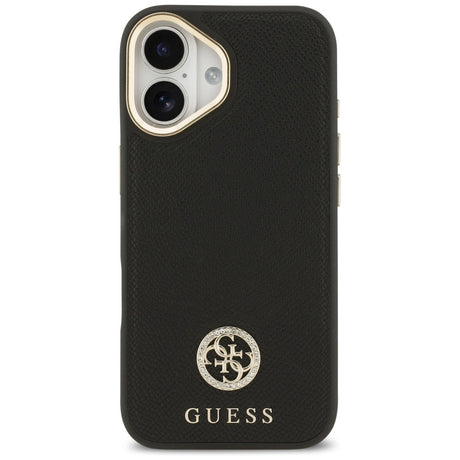 Husa de protectie Guess Grained Strass Logo MagSafe (GUHMP17SPGCRMDEK) compatibil cu iPhone 17, Negru