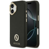 Husa de protectie Guess Grained Strass Logo MagSafe (GUHMP17SPGCRMDEK) compatibil cu iPhone 17, Negru