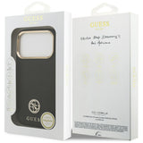 Husa de protectie Guess Grained Strass Logo MagSafe (GUHMP17LPGCRMDEK) compatibil cu iPhone 17 Pro, Negru