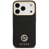 Husa de protectie Guess Grained Strass Logo MagSafe (GUHMP17LPGCRMDEK) compatibil cu iPhone 17 Pro, Negru