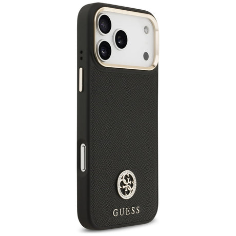 Husa de protectie Guess Grained Strass Logo MagSafe (GUHMP17XPGCRMDEK) compatibil cu iPhone 17 Pro Max, Negru