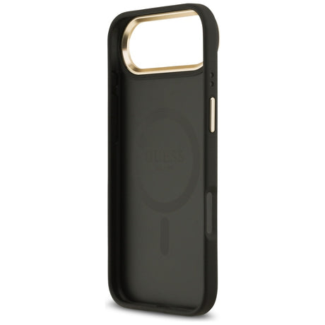 Husa de protectie Guess Grained Strass Logo MagSafe (GUHMP17MPGCRMDEK) compatibil cu iPhone 17 Air, Negru