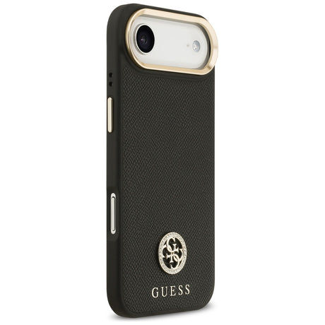 Husa de protectie Guess Grained Strass Logo MagSafe (GUHMP17MPGCRMDEK) compatibil cu iPhone 17 Air, Negru