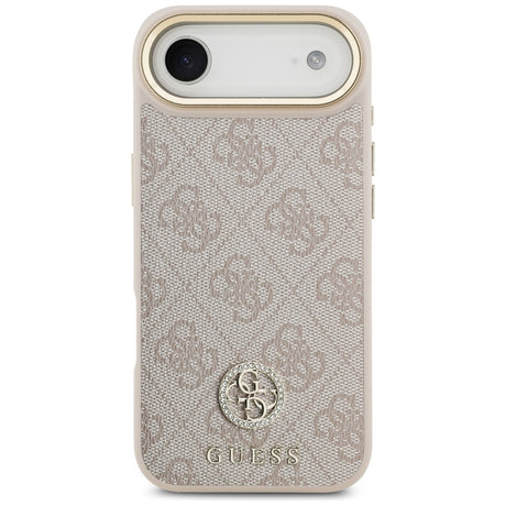 Husa de protectie Guess Hardcase 4G Strass Logo MagSafe (GUHMP17MP4GRMDEP) compatibil cu iPhone 17 Air, Roz