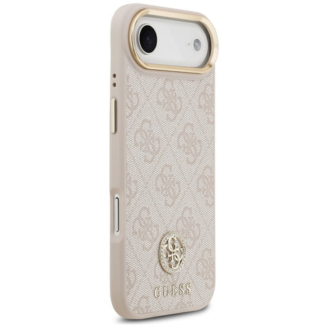 Husa de protectie Guess Hardcase 4G Strass Logo MagSafe (GUHMP17MP4GRMDEP) compatibil cu iPhone 17 Air, Roz
