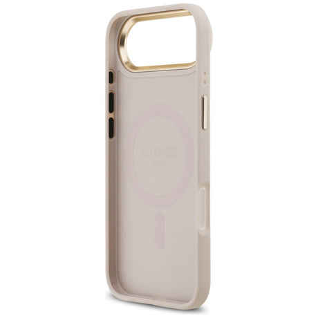 Husa de protectie Guess Hardcase 4G Strass Logo MagSafe (GUHMP17MP4GRMDEP) compatibil cu iPhone 17 Air, Roz