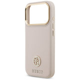 Husa de protectie Guess Grained Strass Logo MagSafe (GUHMP17LPGCRMDEP) compatibil cu iPhone 17 Pro, Roz