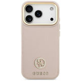Husa de protectie Guess Grained Strass Logo MagSafe (GUHMP17LPGCRMDEP) compatibil cu iPhone 17 Pro, Roz