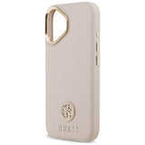 Husa de protectie Guess Grained Strass Logo MagSafe compatibil cu iPhone 17, Roz