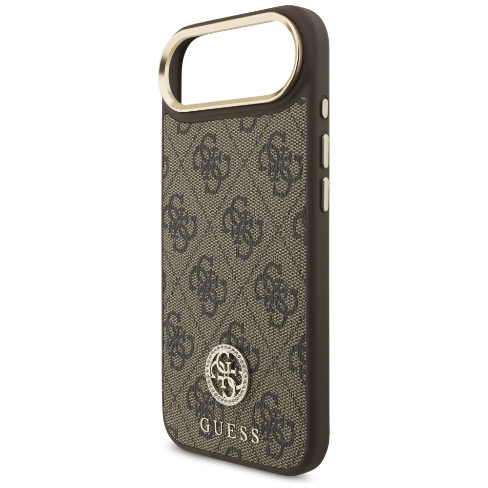 Husa de protectie Guess 4G Strass Logo MagSafe (GUHMP17MP4GRMDEW) compatibil cu iPhone 17 Air, Maro