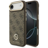 Husa de protectie Guess 4G Strass Logo MagSafe (GUHMP17MP4GRMDEW) compatibil cu iPhone 17 Air, Maro